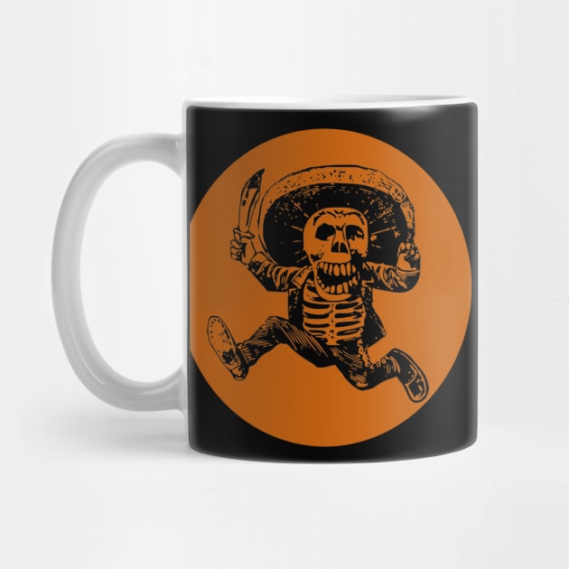 Halloween, Posada Calavera with Machete Black and Gold by SwagOMart